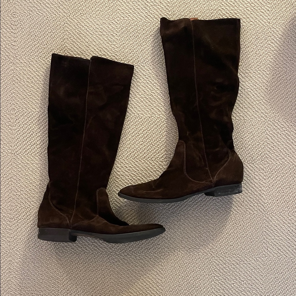 J. Crew Dark Brown Suede Knee-High Boots